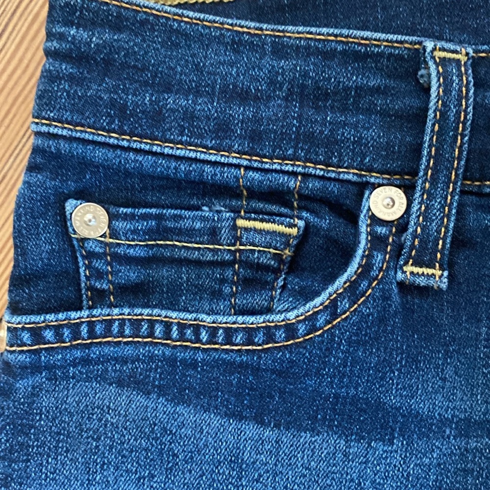 7 FOR ALL MANKIND SLIM ILLUSION BOOTCUT IN OPULENT WITH PINK ACCENT ON CUFFS - Picture 5 of 8